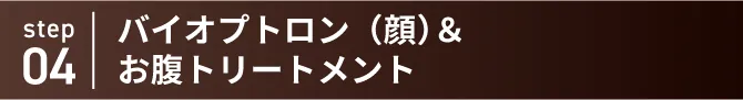 step04 バイオプトロン（顔） and お腹トリートメント